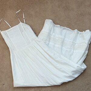 Abercrombie White Cotton Lace Sundress - Spaghetti Strap Maxi